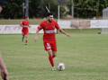 Wollongong United player Nav Darjani delivered a crucial second half goal for his side against Port Kembla on Sunday at Wetherall Park. Picture by Anna Warr